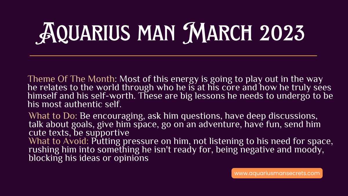 aquarius man horoscope for march 2023